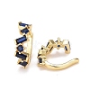Cubic Zirconia Star Cuff Earrings EJEW-A069-17G-E-2