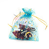 Hot Stamping Rectangle Organza Drawstring Gift Bags WG15067-23-1
