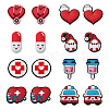 16Pcs 8 Styles Medicine Food Grade Eco-Friendly Silicone Beads SIL-CJ0001-23-1