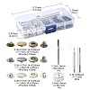 30 Sets 3 Colors Brass Snap Button Kits TOOL-YW0001-19-3