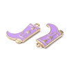 Rack Plating Alloy Enamel Pendants ENAM-G225-01G-3