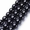 Natural Black Onyx Round Beads Strands GSR14mmC097-1