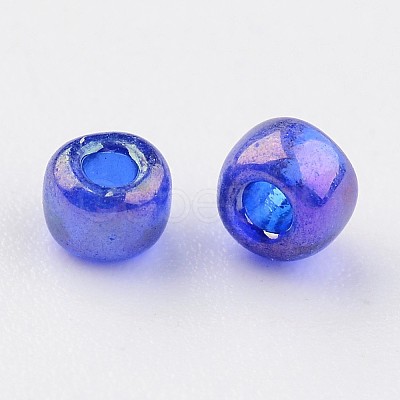 Round Transparent Colors Rainbow Glass Seed Beads X-SEED-A007-3mm-168-1