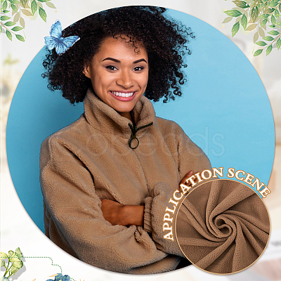 Double Sided Polyester Polar Fleece Fabric DIY-WH0504-295C-1
