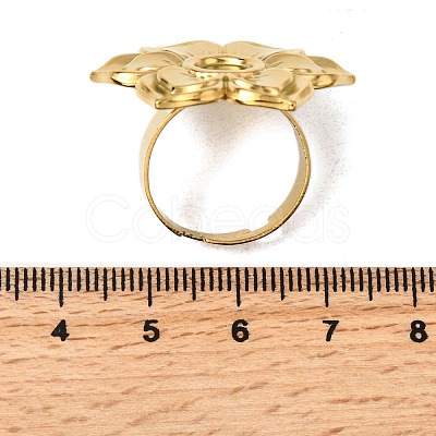 Adjustable 304 Stainless Steel Open Cuff Ring Components STAS-P403-01A-G-1