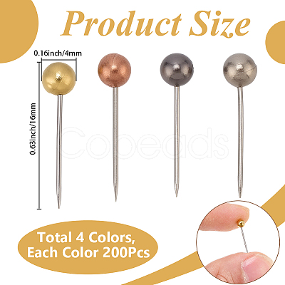 1Set 201 Stainless Steel Ball Head Pins DIY-SP0007-91M-1