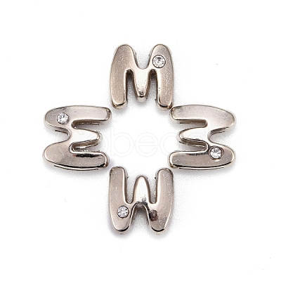 Letter Slider Beads for Watch Band Bracelet Making ALRI-O012-M-NR-1