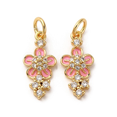 Brass Micro Pave Cubic Zirconia Pendants KK-D390-20G-01-1
