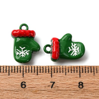 Christmas Themes Baking Paint Alloy Pendants FIND-G097-02F-1