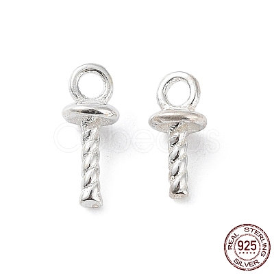 925 Sterling Silver Cup Pearl Peg Bails Pin Pendants STER-F053-01S-1