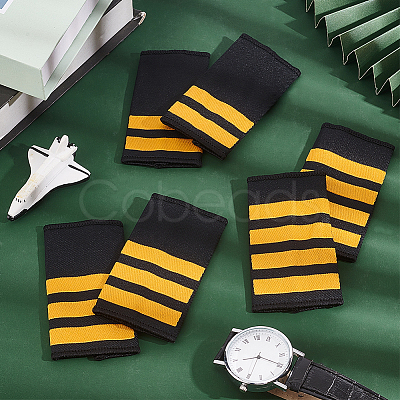 3 Pairs 3 Styles Rectangle Polyester Pilot Epaulettes FIND-GA0003-90A-1
