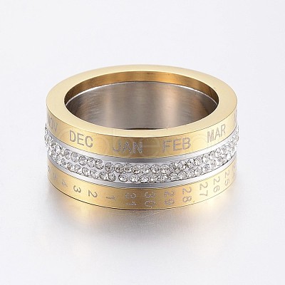 Rotatable 304 Stainless Steel Rings RJEW-P063-38G-19mm-1