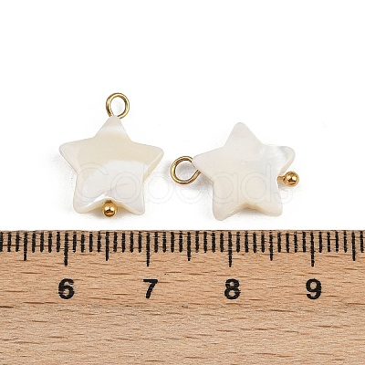 Natural Shell Star Pendants X1-STAS-D378-35G-1