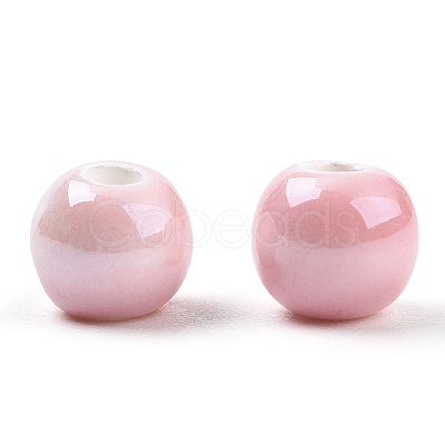 Glazed Porcelain Round Beads PORC-S489-6mm-16-1