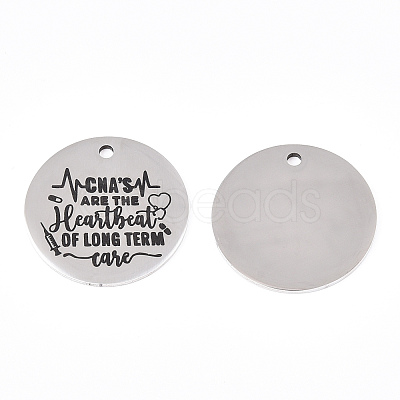 Non-Tarnish 201 Stainless Steel Pendants LS-STAS-T064-38P-24-1