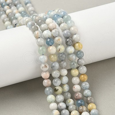 Natural Aquamarine Beads Strands G-D327-A01-7mm-1