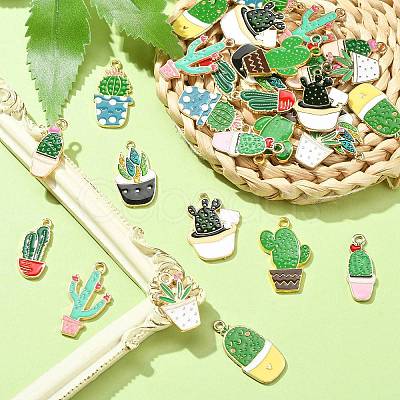 30Pcs 10 Styles Alloy Pendants ENAM-CJ0003-01-1