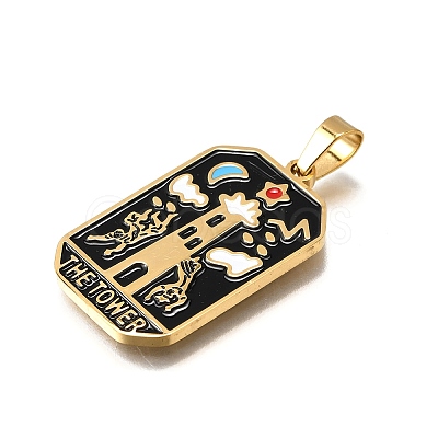 Tarot 304 Stainless Steel Enamel Pendants STAS-M119-09V-G-1