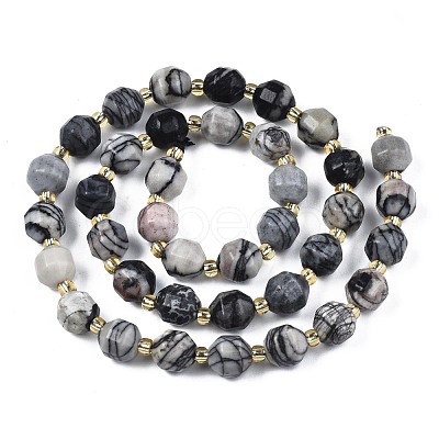 Natural Netstone Beads Strands G-N326-100-10-1