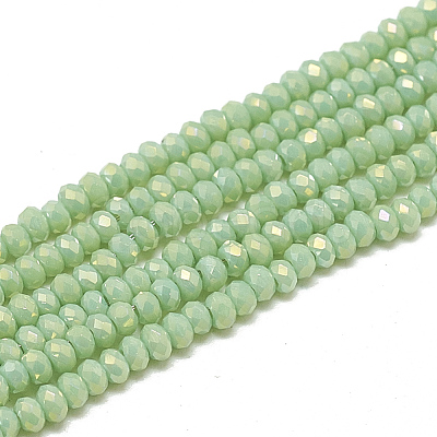 Electroplate Opaque Solid Color Glass Beads Strands EGLA-Q112-B06-1