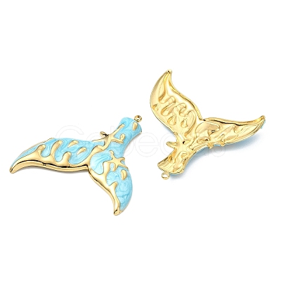 Ocean 304 Stainless Steel Enamel Pendants X-STAS-T076-08A-01G-1