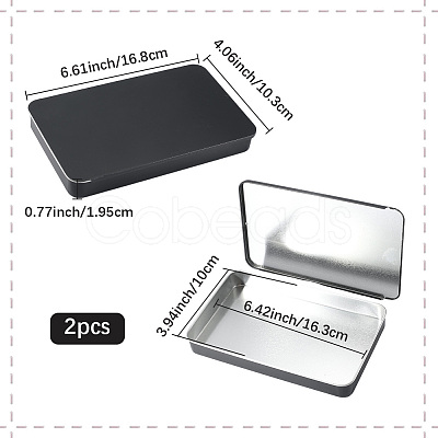 2Pcs Slide Top Tinplate Trinket Storage Boxes CON-SP0001-22B-03-1