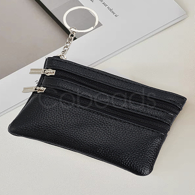 2Pcs 2 Colors PU Leather Zipper Wallets ABAG-LP0001-91A-1