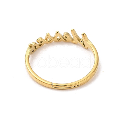 Ion Plating(IP) 304 Stainless Steel Word Adjustable Ring RJEW-L107-024G-1