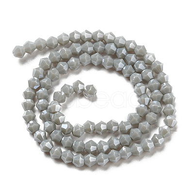 Opaque Solid Color Electroplate Glass Beads Strands GLAA-F029-P4mm-C14-1