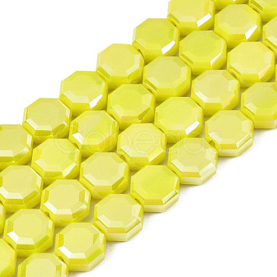 Electroplate Opaque Solid Color Glass Beads Strands EGLA-N002-27-B03-1