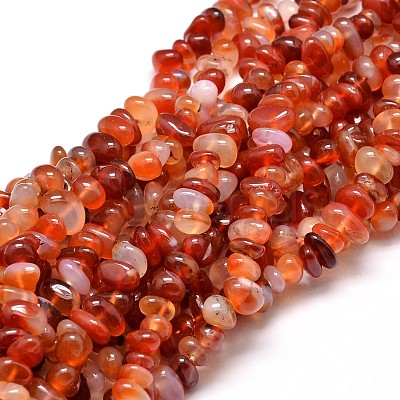 Dyed Natural Carnelian Chip Beads Strands X-G-E271-105-1