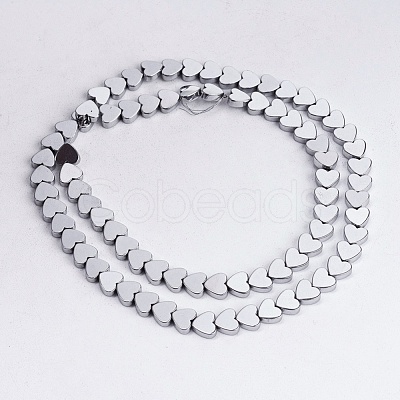 Non-magnetic Synthetic Hematite Beads Strands G-Q883-6x6mm-6-1