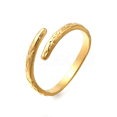 304 Stainless Steel Simple Line Open Cuff Rings RJEW-M072-11G-1