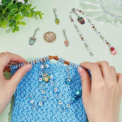 Owl Theme DIY Knitting Tool Sets HJEW-AB00741-1