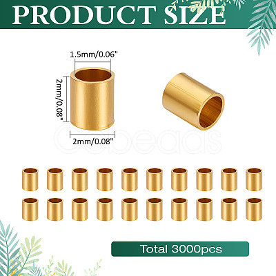 3000Pcs Brass Crimp Beads KK-ME0003-36-1