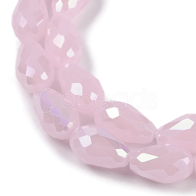 Opaque Solid Color Electroplate Glass Beads Strands EGLA-N013-J6mm-B01-1