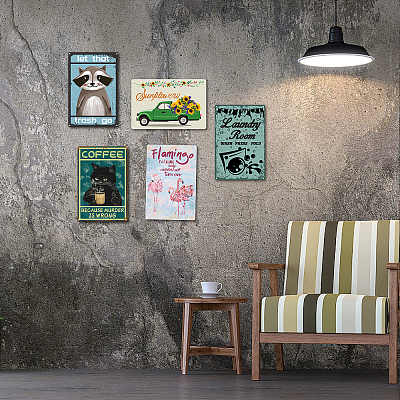 Rectangle with Word Vintage Metal Iron Sign Poster AJEW-WH0157-285-1