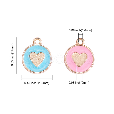 50Pcs 5 Colors Alloy Enamel Charms ENAM-CJ0001-86-1
