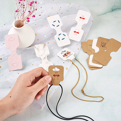 220Pcs 11 Styles Paper Necklace Display Cards CDIS-CD0001-03-1