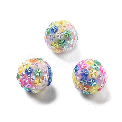 Acrylic Rhinestone Ball Beads OACR-A035-01J-1