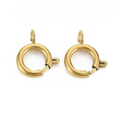 304 Stainless Steel Spring Ring Clasps X-STAS-N095-049G-1