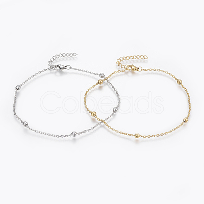 304 Stainless Steel Anklets AJEW-H013-02-1