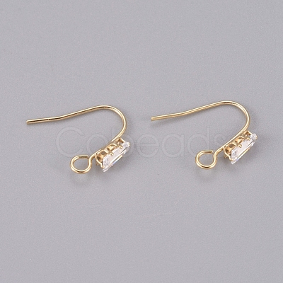 Brass Earring Hooks KK-L198-013G-1
