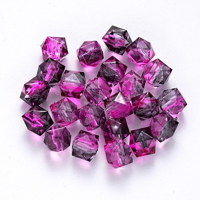 Transparent Spray Painted Crackle Acrylic Beads ACRP-YW0001-01F-1