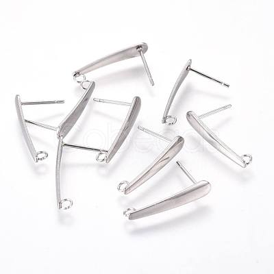 Non-Tarnish 304 Stainless Steel Ear Stud Components X-STAS-F222-036-1