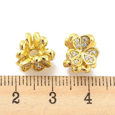 Brass Pave Clear Cubic Zirconia Beads KK-P243-07G-1