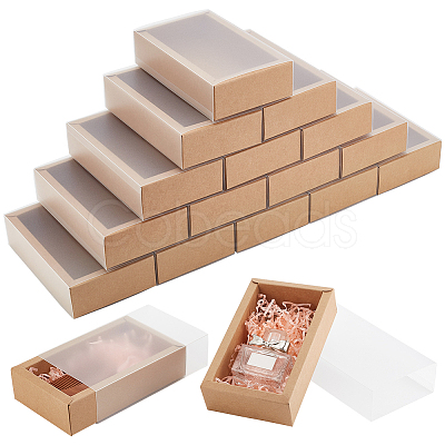 30Pcs Kraft Paper Jewelry Drawer Boxes CON-BC0007-22-1