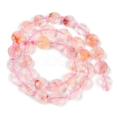 Natural Red Hematoid Quartz/Ferruginous Quartz Beads Strands G-C116-A17-01-1