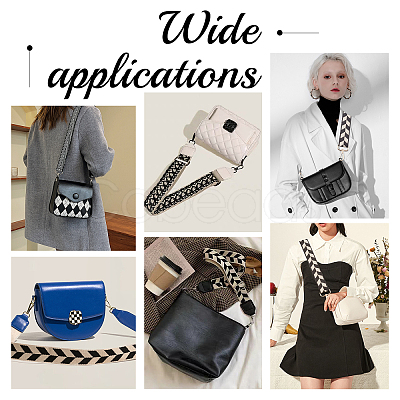 Geometric Pattern Adjustable Polyester Bag Strap FIND-WH0092-33B-1