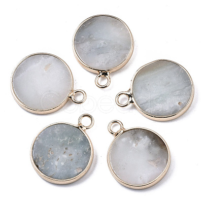 Natural Flower Amazonite Pendants G-N326-29B-1